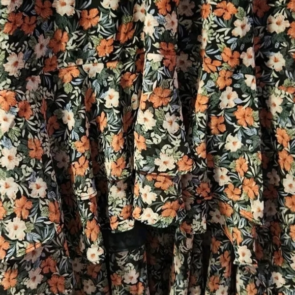 Kori Womens Boho Floral Sheer Dress Multi-Color V-Neck  Size Small - Picture 2 of 4